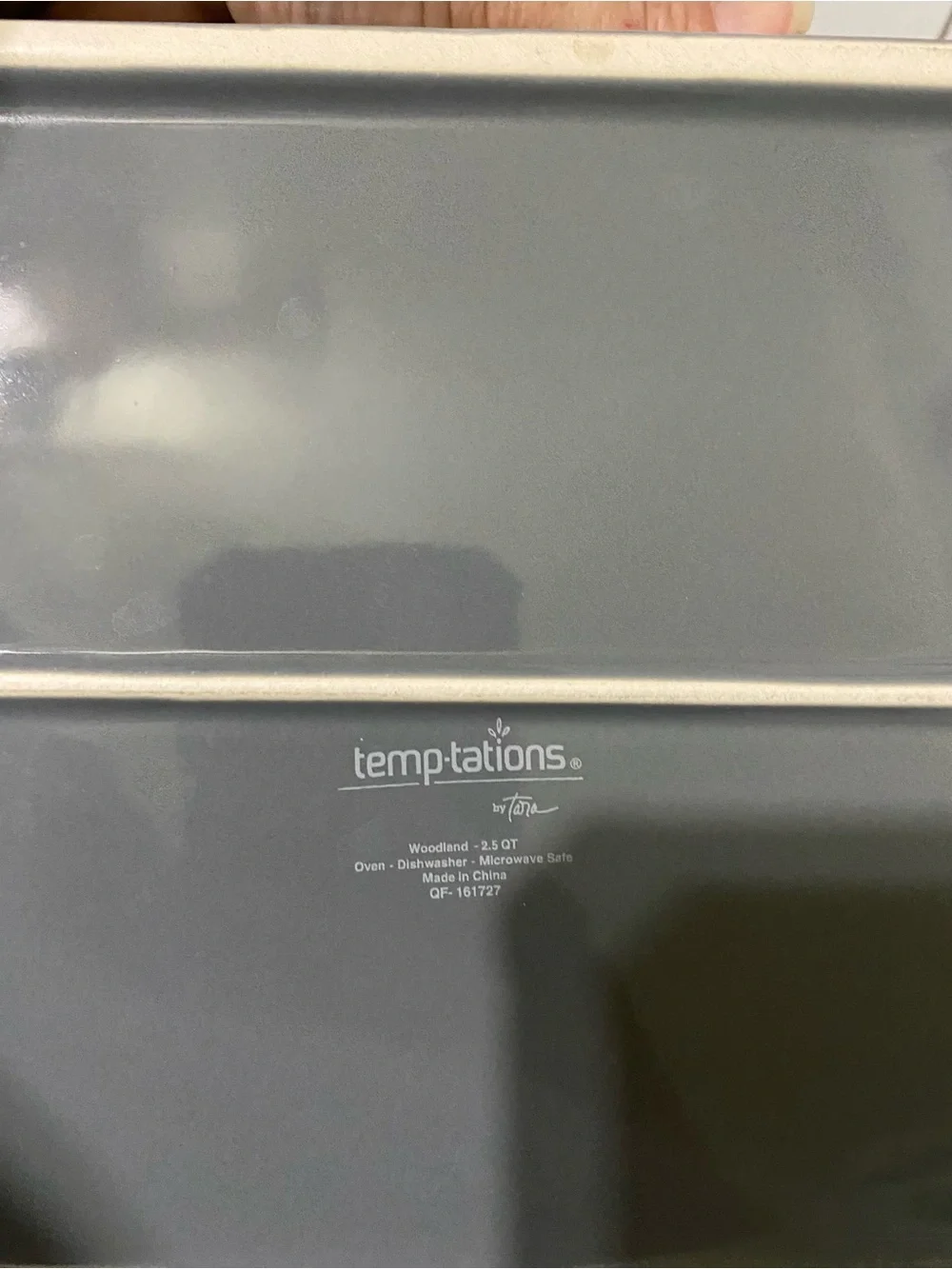 Temptations Gray Ceramic Handle Vanity Tray Set